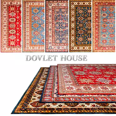 Luxury Carpets Set by DOVLET HOUSE (5pcs) 3D model image 1 