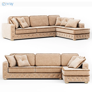 Elegant Timeless Sofa 3D model image 1 