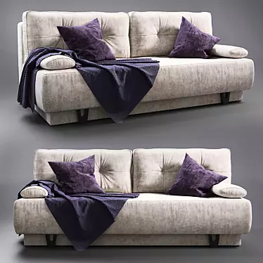 Stylish and Comfy Sofabed for Modern Apartments 3D model image 1 