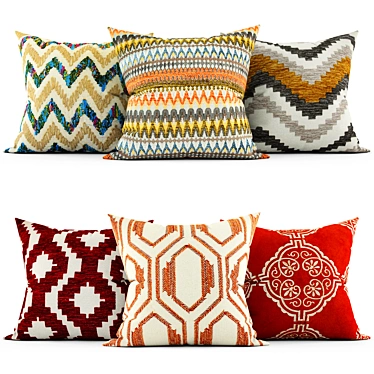 Stylish Home Decor Pillows 3D model image 1 