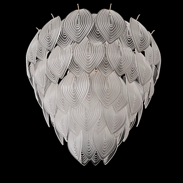 Vintage Murano Frosted Glass Chandelier 3D model image 1 