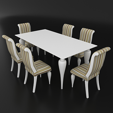 Italiano Classic Table Set: Betamobili Ottocento 3D model image 1 