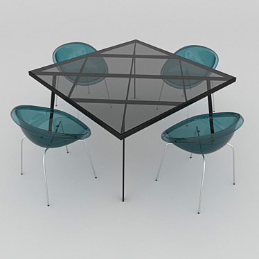 Italian Design Table Set: Calligaris Frame & Bloom 3D model image 1 