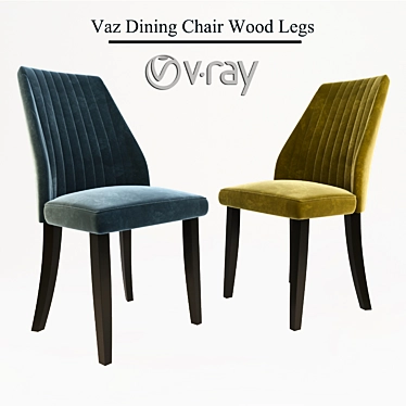 Elegant Wooden Dining Legs 3D model image 1 