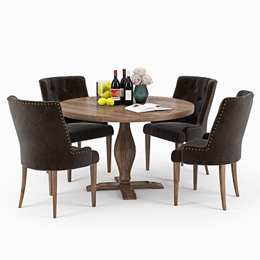  Modern Lamier Dining Table Set: 3D Model & Textures 3D model image 1 