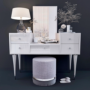 Elegante Console Makeup & Decor 3D model image 1 