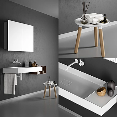 Quattro.Zero Washbasin: Sleek Design, Premium Materials 3D model image 1 