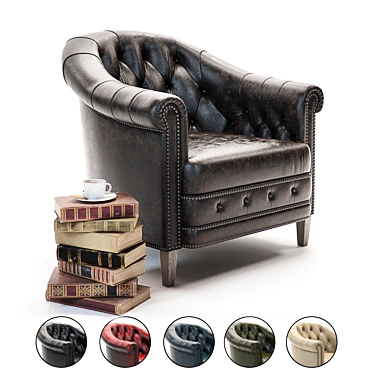 Chambery Leather Armchair: Elegant & Detailed 3D model image 1 