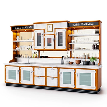 Marchi Cucine Bar & Barman: Stylish Kitchen Set 3D model image 1 