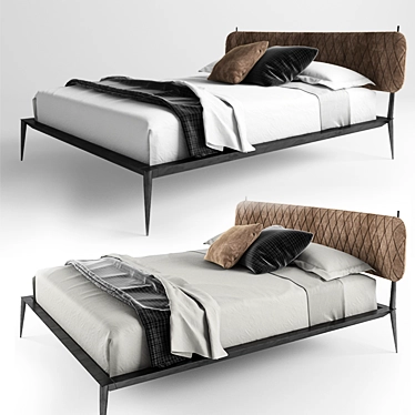 Stylish and Comfortable Bed 3D model image 1 
