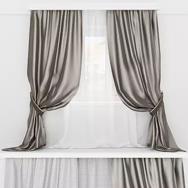 Elegant Atlas Curtains 3D model image 1 