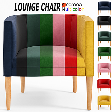 Modern Colorful Lounge Chair Set 3D model image 1 