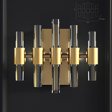 Sleek Antique Brass Sconce 3D model image 1 