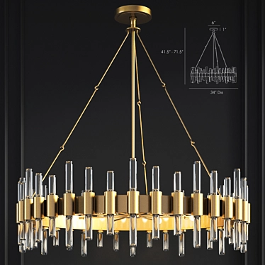 Brass and Acrylic Marvel Chandelier 3D model image 1 