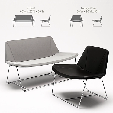 Versatile Current Lounge Seating 3D model image 1 