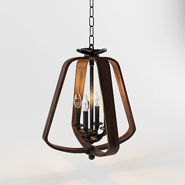 Rustic Industrial Road House Chandelier 3D model image 1 