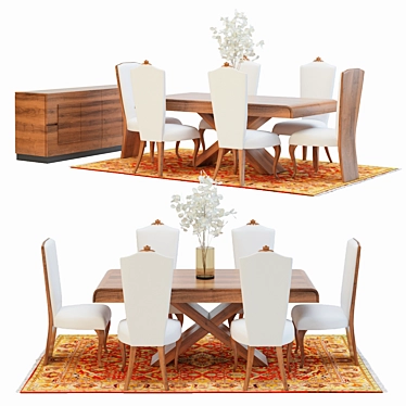 Elegant Christopher Guy Dining Set 3D model image 1 