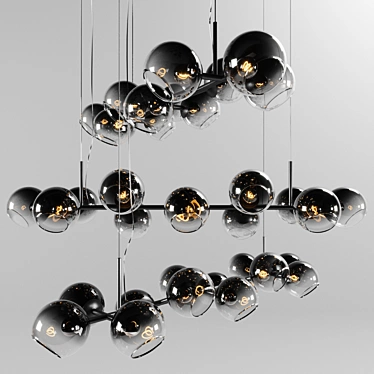 Stunning Staggered Glass Chandelier 3D model image 1 