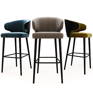 Sleek Minotti Aston Stool 3D model image 1 