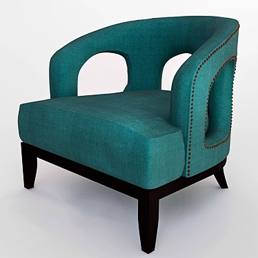 Eichholtz Adam Armchair: Albin/Antique Turquoise, Black Legs 3D model image 1 