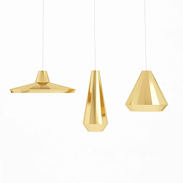 Golden Glow Brass Lights 3D model image 1 