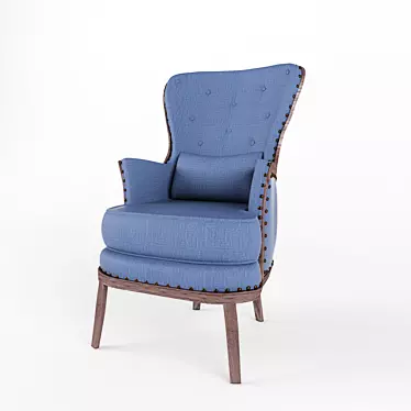 French High Back Armchair: Classic Elegance for Your Home 3D model image 1 