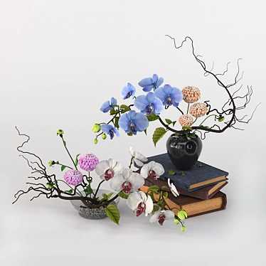 Elegant Orchid Ikebana Art 3D model image 1 