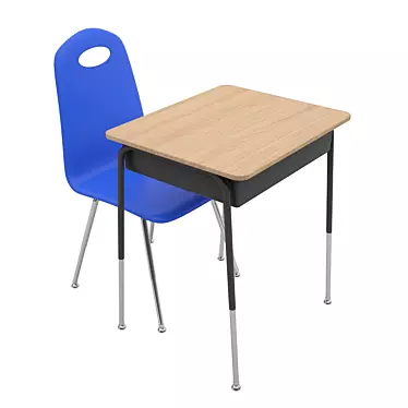 Modern Study Desk & Chair Set 3D model image 1 