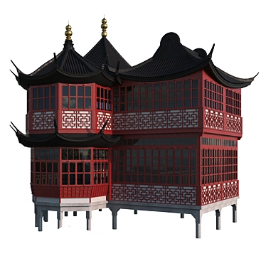 Chinese Pagoda: Authentic Tradition 3D model image 1 