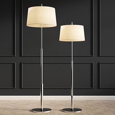 Sleek Chrome Floor Lamp: Diana Santa & Cole 3D model image 1 