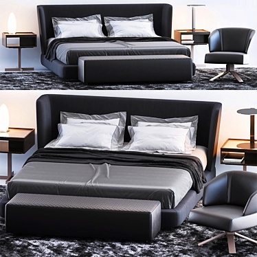 Minotti Creed Bed Set 3D model image 1 