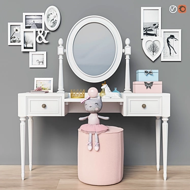 Pottery Barn Kids Vanity Set 3D model image 1 