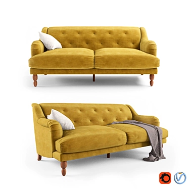 Ariana MADE 3-Seater Sofa: Luxurious Comfort 3D model image 1 