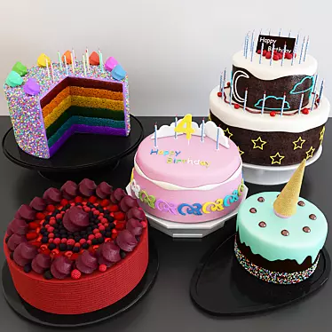  Variety of Delicious Cakes 3D model image 1 
