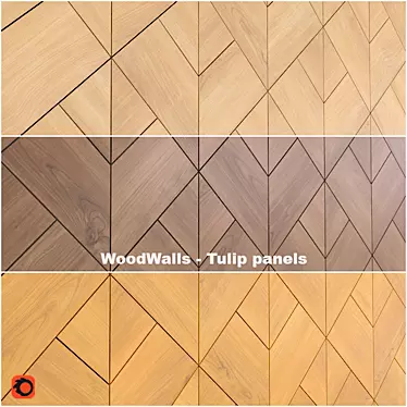 Cherry Tulip WoodWalls - Seamless Panels 3D model image 1 