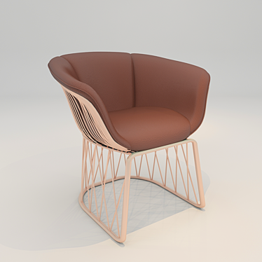 Rose Gold Lounge Chair: Modern Elegance 3D model image 1 