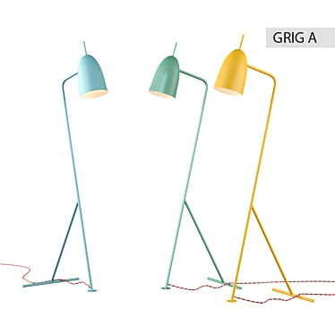 GRIG Metal Floor Lamp with Colorful Options - Ø 15.5 cm x 140 cm 3D model image 1 