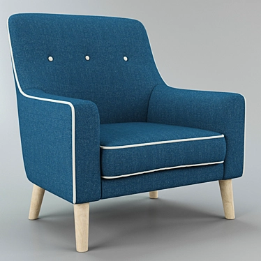 Danish Chic: Hagen Lounge Chair 3D model image 1 