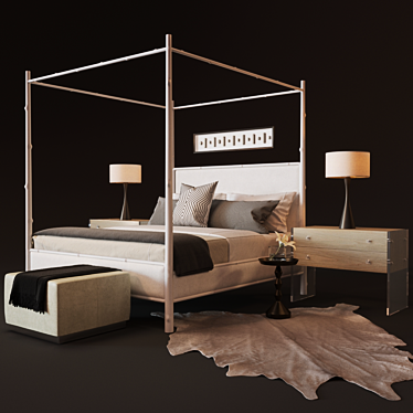 Arbor Canopy Bed: Elegant and Stylish. 3D model image 1 