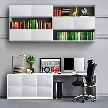 Sleek Office Cabinet: Functional & Stylish 3D model image 1 