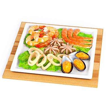 Ocean Delight Breakfast Tray 3D model image 1 