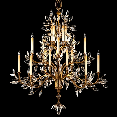 Elegant Crystal Laurel Chandelier 3D model image 1 