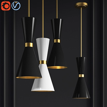 Modern Cairo Pendant Chandelier 3D model image 1 