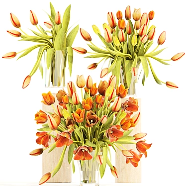 Exquisite Tulip Bouquet Collection 3D model image 1 