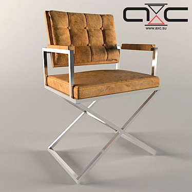 Modern Leather and Metal Executive Chair 3D model image 1 