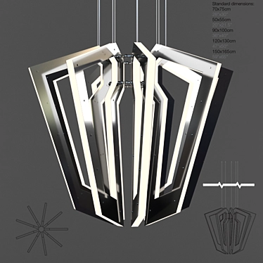 Salla Black Nickel and Gold Pendant 3D model image 1 