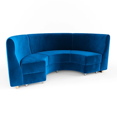 Luxurious Blue Velvet Sofa 3D model image 1 