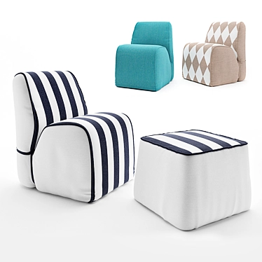 Comfy Elegance: Exteta Soft Armchair 3D model image 1 