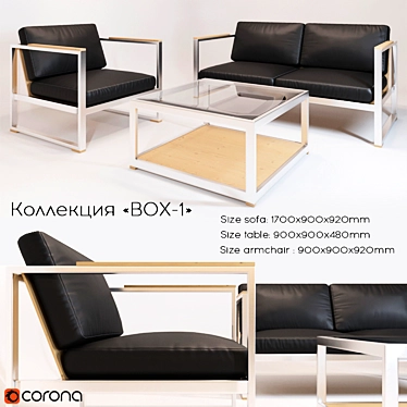 Modern Loft Style Office Sofa & Armchair 3D model image 1 