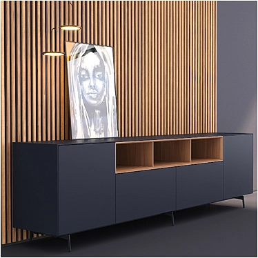 Modern Wood Sideboard: Piure Nex 3D model image 1 
